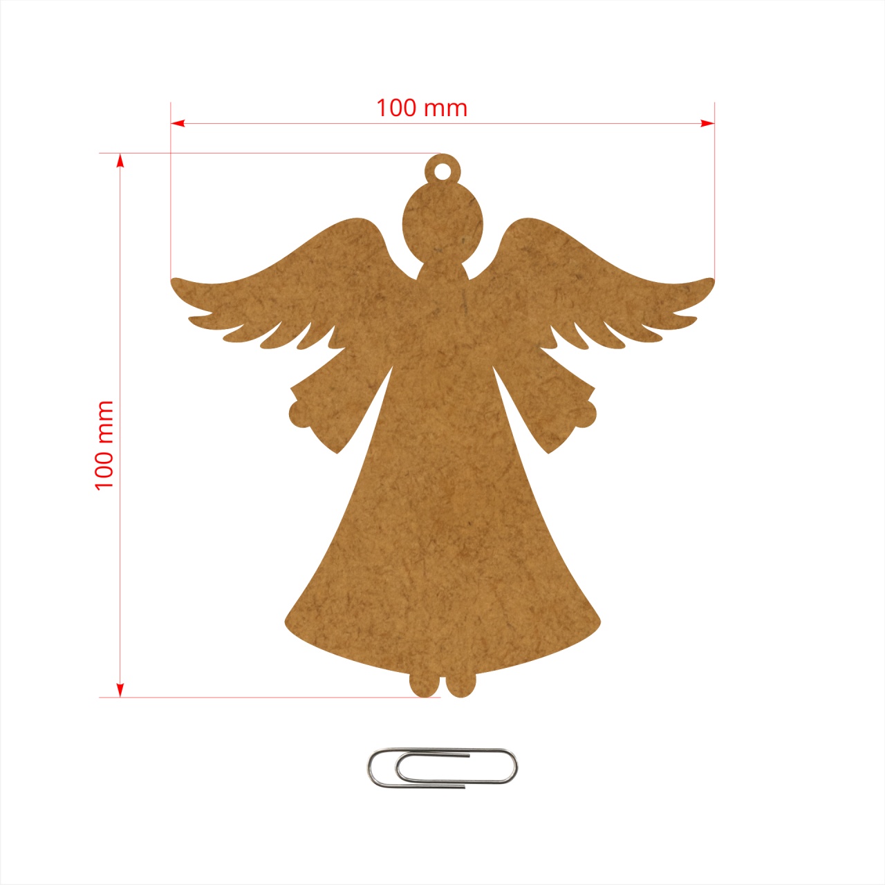 Înger Dina, 10×10 cm, MDF alb