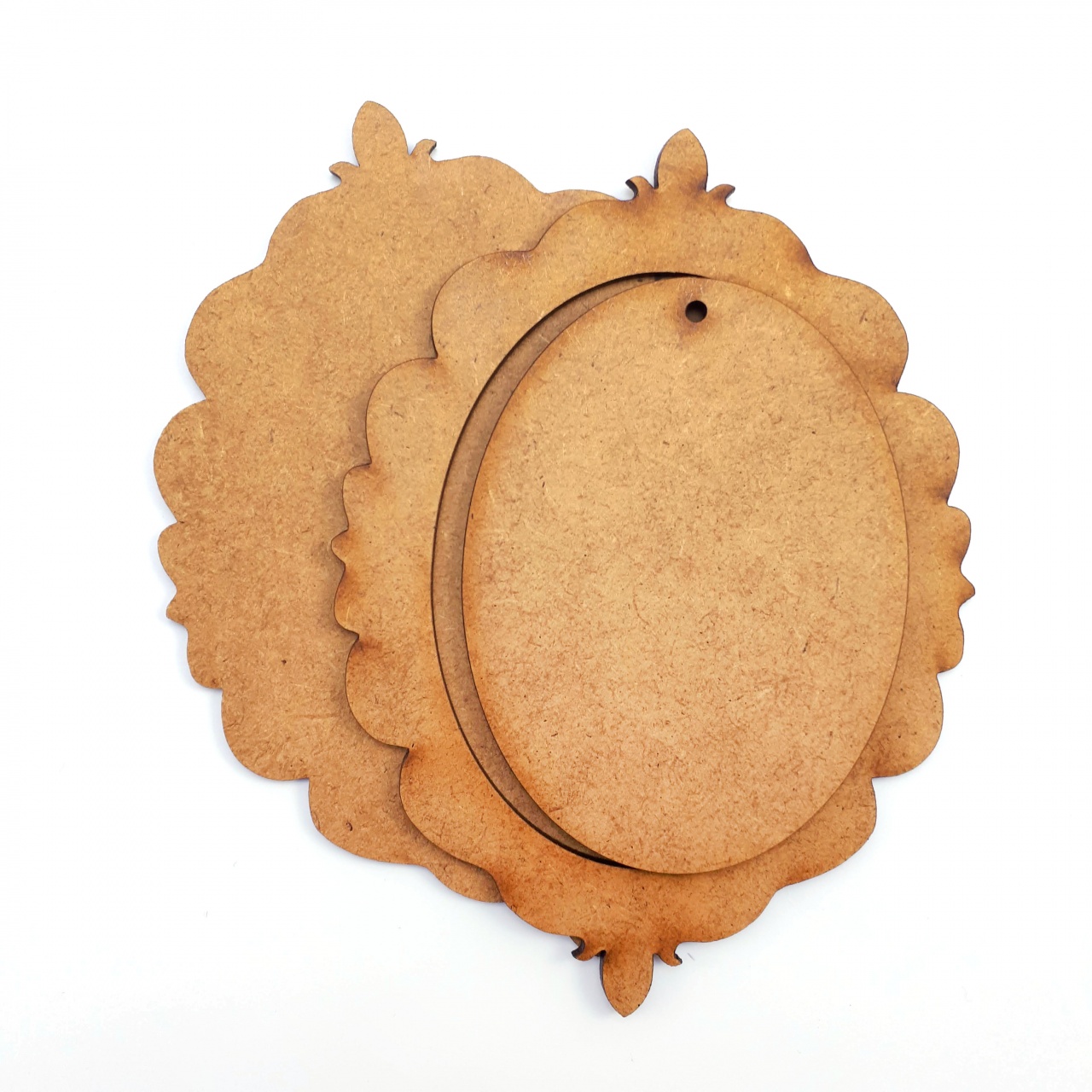 Bază decorativă cu oval interior trasat, 7×10 cm, placaj