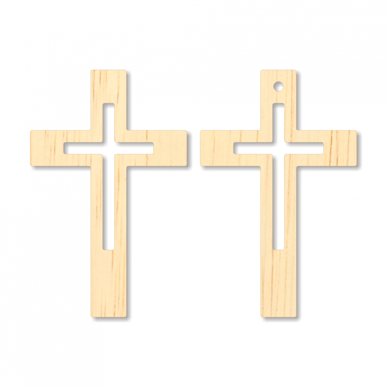 Cruce cu interior trasat și bază rotundă, 10×6,3 cm, placaj