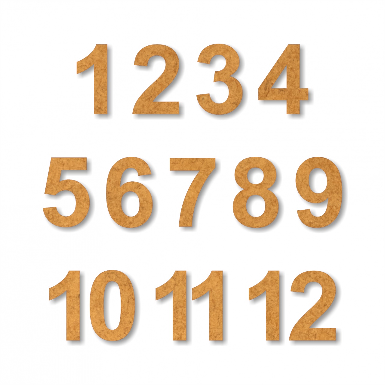 Cifre ceas antic 1-12, 1,5 cm, HDF alb