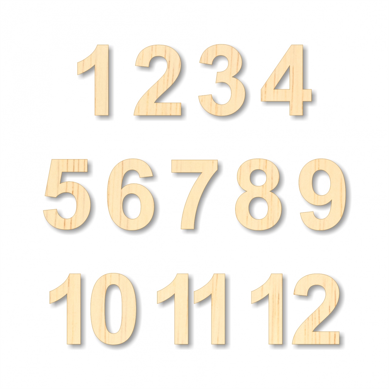 Cifre ceas antic 1-12, 1,5 cm, HDF alb