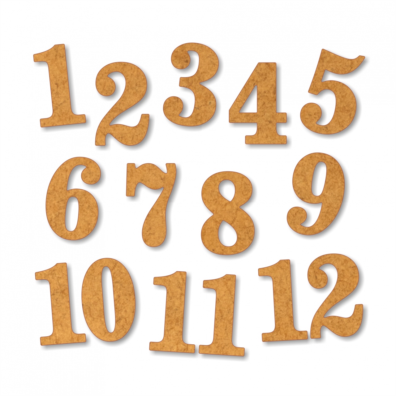 Cifre romane pentru ceas 1-12, 5 cm, HDF alb