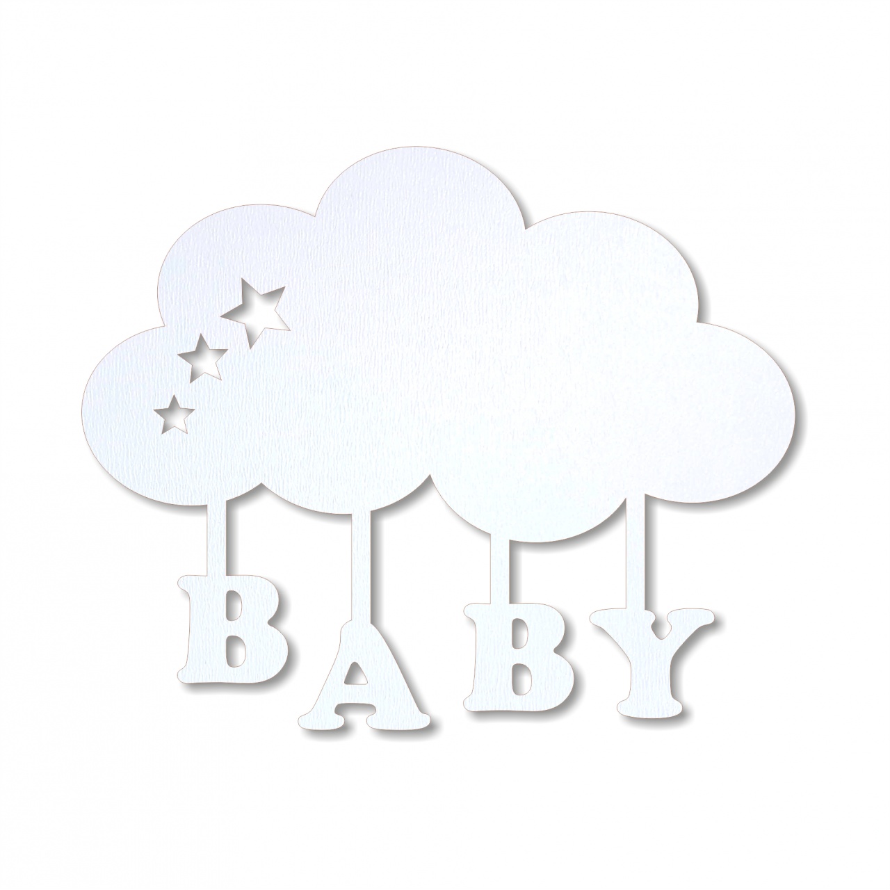Norișor Baby cu mesaj nași, 10×8 cm, HDF alb