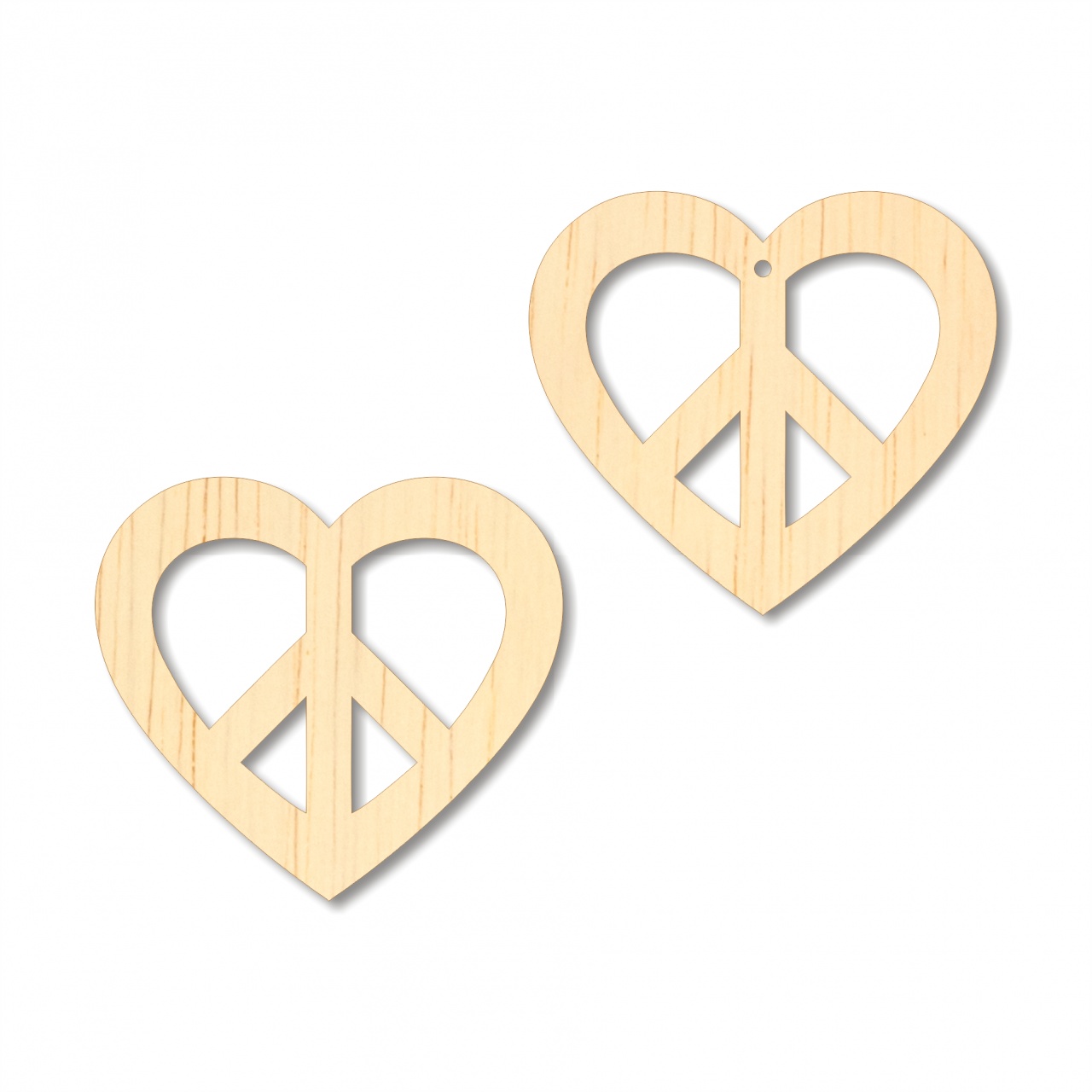 Simbol iubire și pace, 6,6×6 cm, placaj