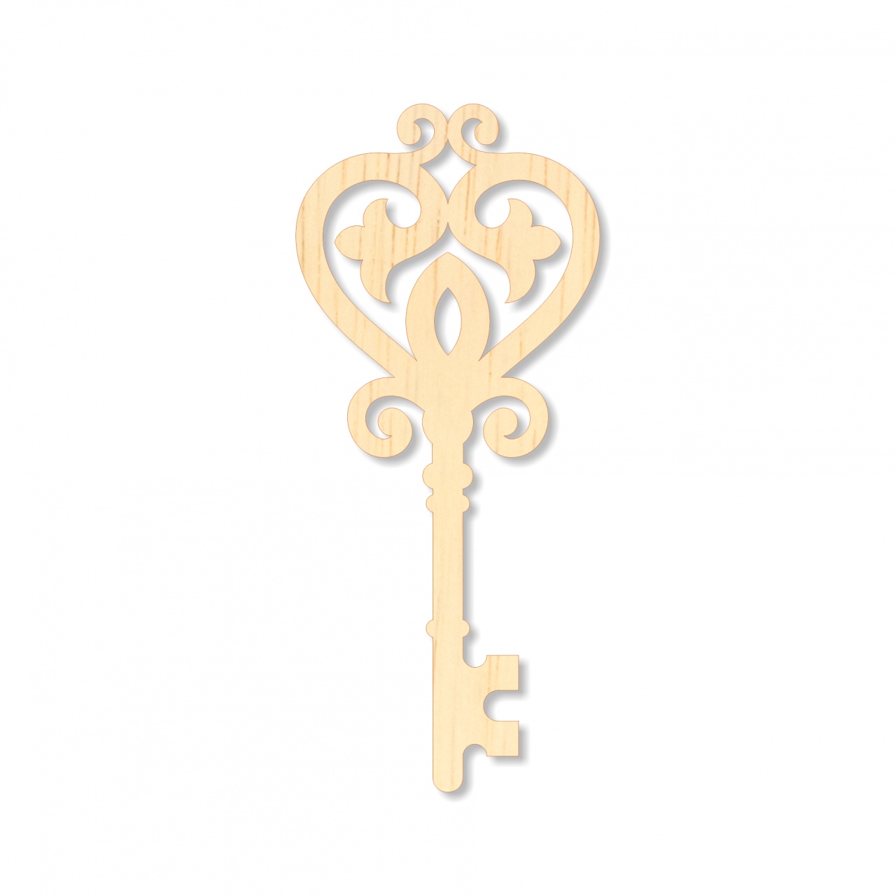 Cheie antică inimă, placaj, 11x25 cm