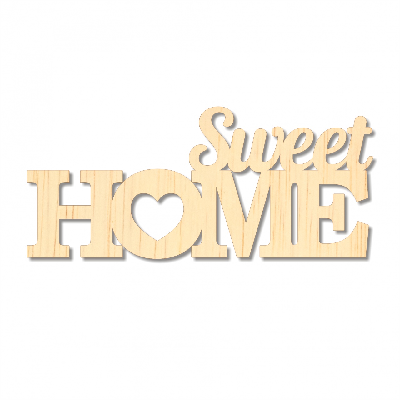 Decor HOME Sweet HOME, 19×17 cm, placaj lemn