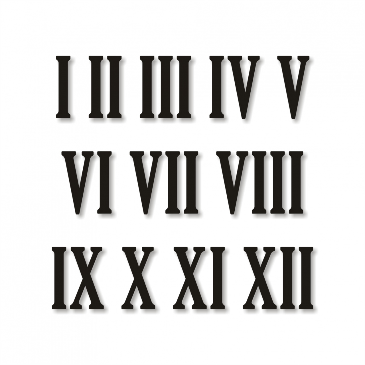 Cifre romane pentru ceas 1-12, 5 cm, plexi oglindă aurie