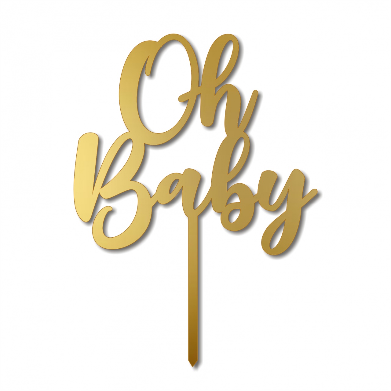 Topper Oh Baby, 14×19 cm, plexi alb