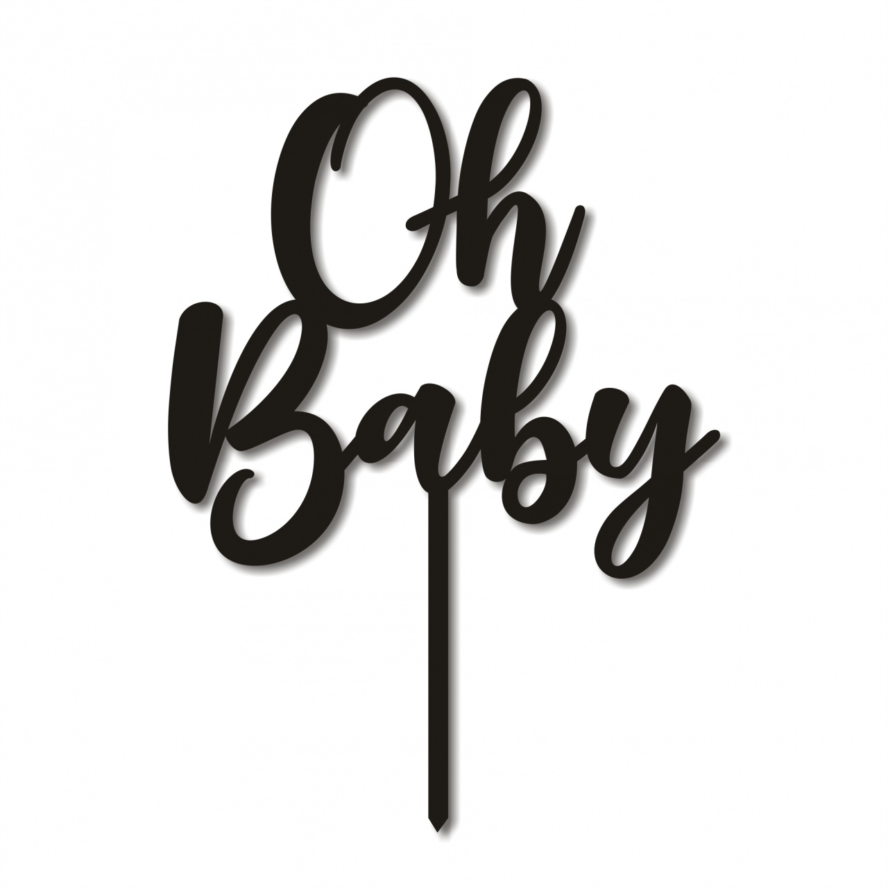 Topper Oh Baby, 14×19 cm, plexi alb