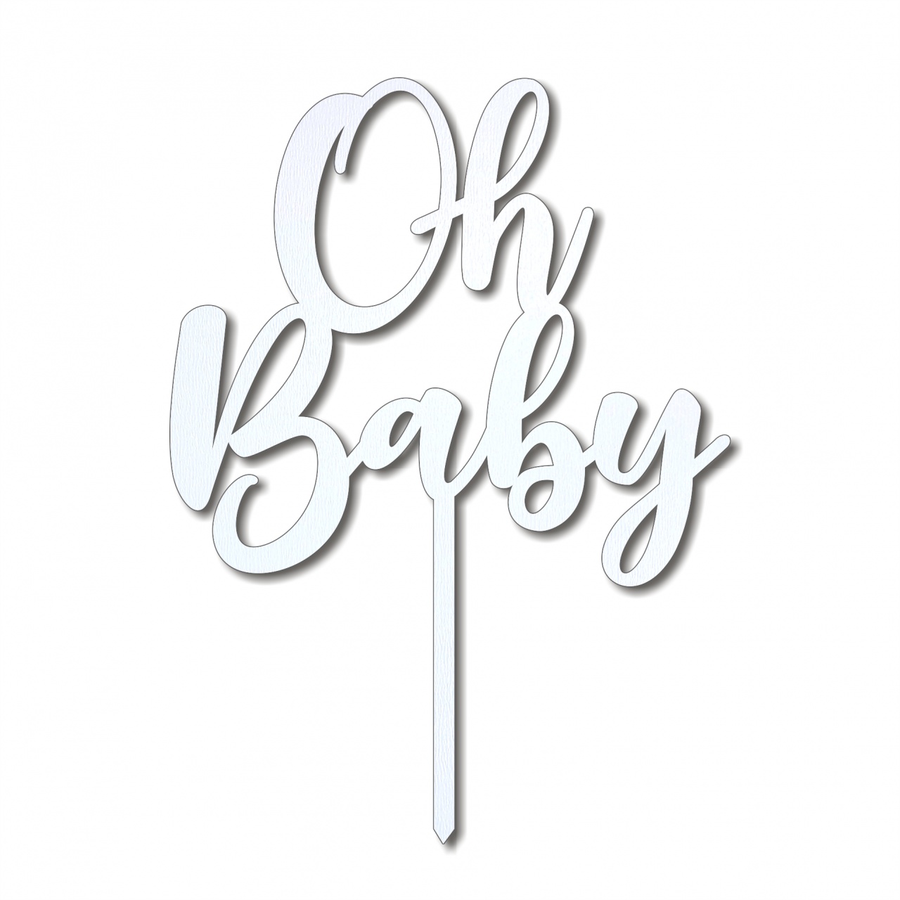 Topper Oh Baby, 14×19 cm, plexi alb