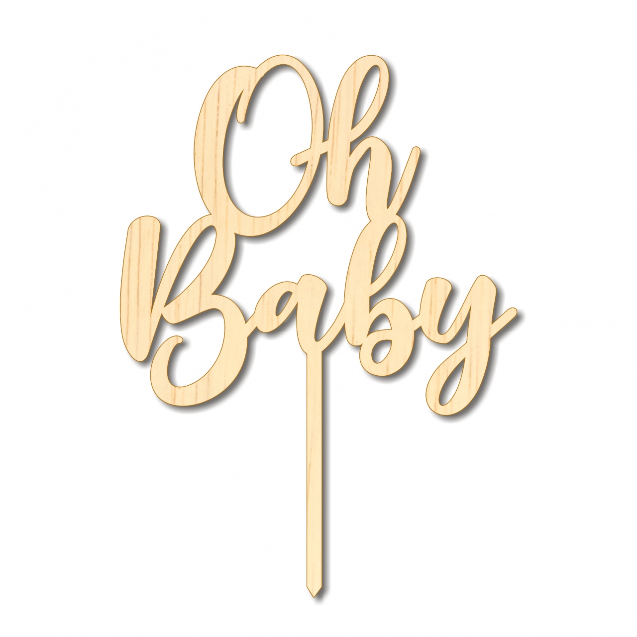 Topper Oh Baby, 14×19 cm, plexi alb