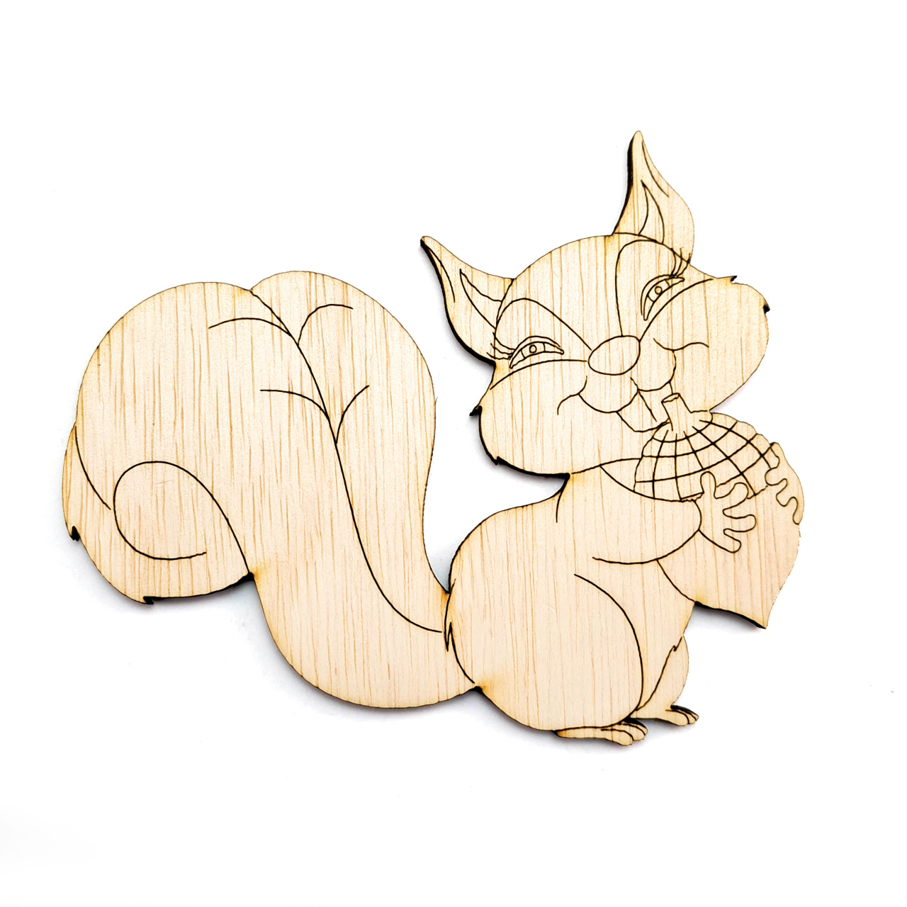 Veveriță cu ghindă, 15×12 cm, placaj lemn