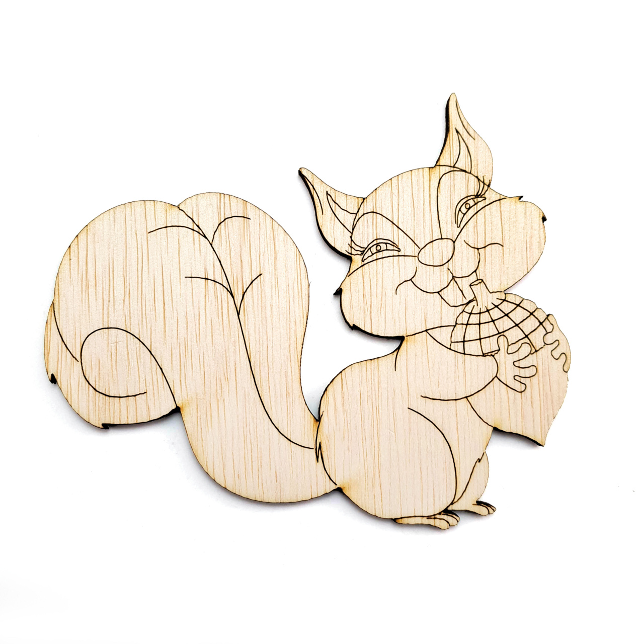 Veveriță cu ghindă, 10×8 cm, placaj lemn