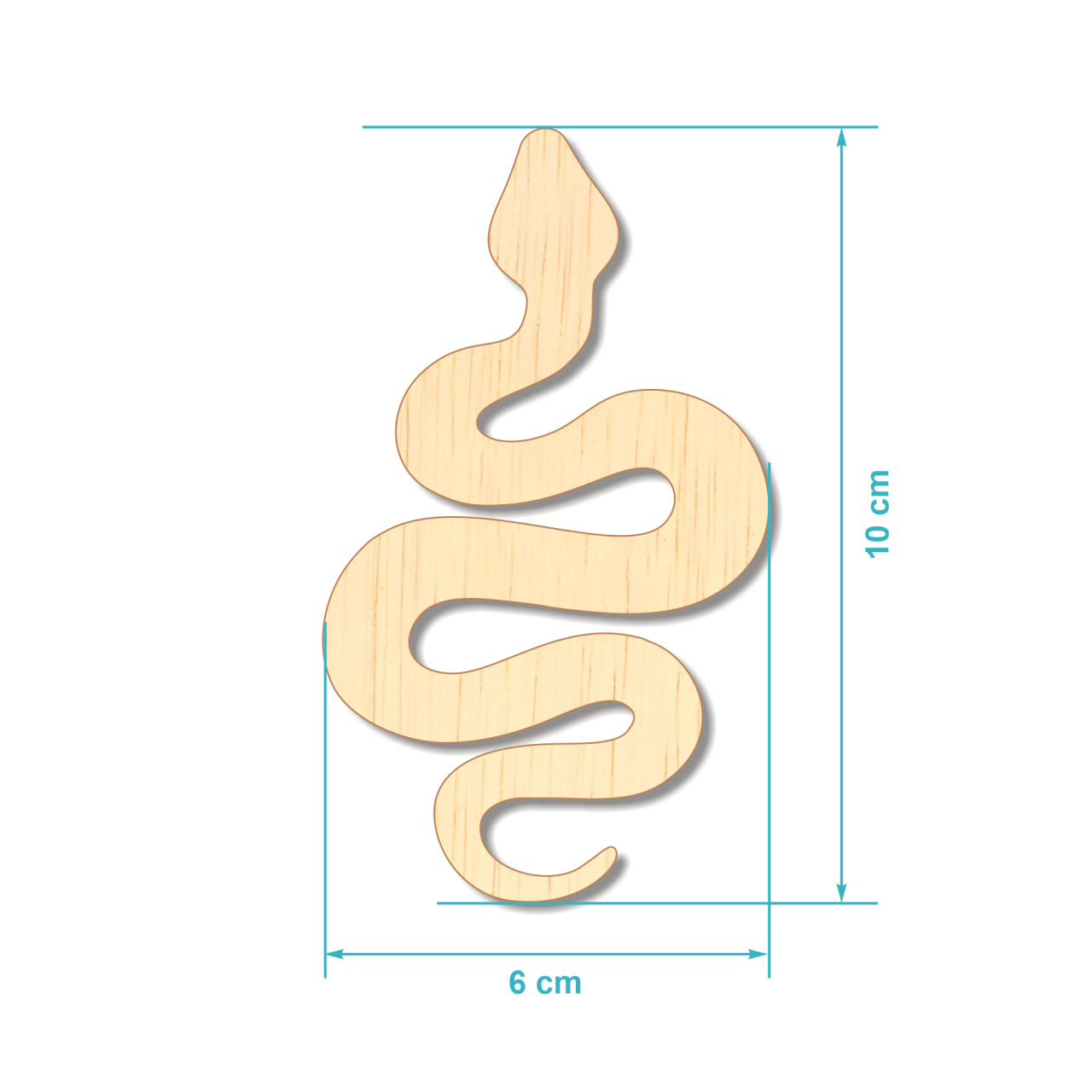 Șarpe sinuos, 9×15 cm, placaj lemn