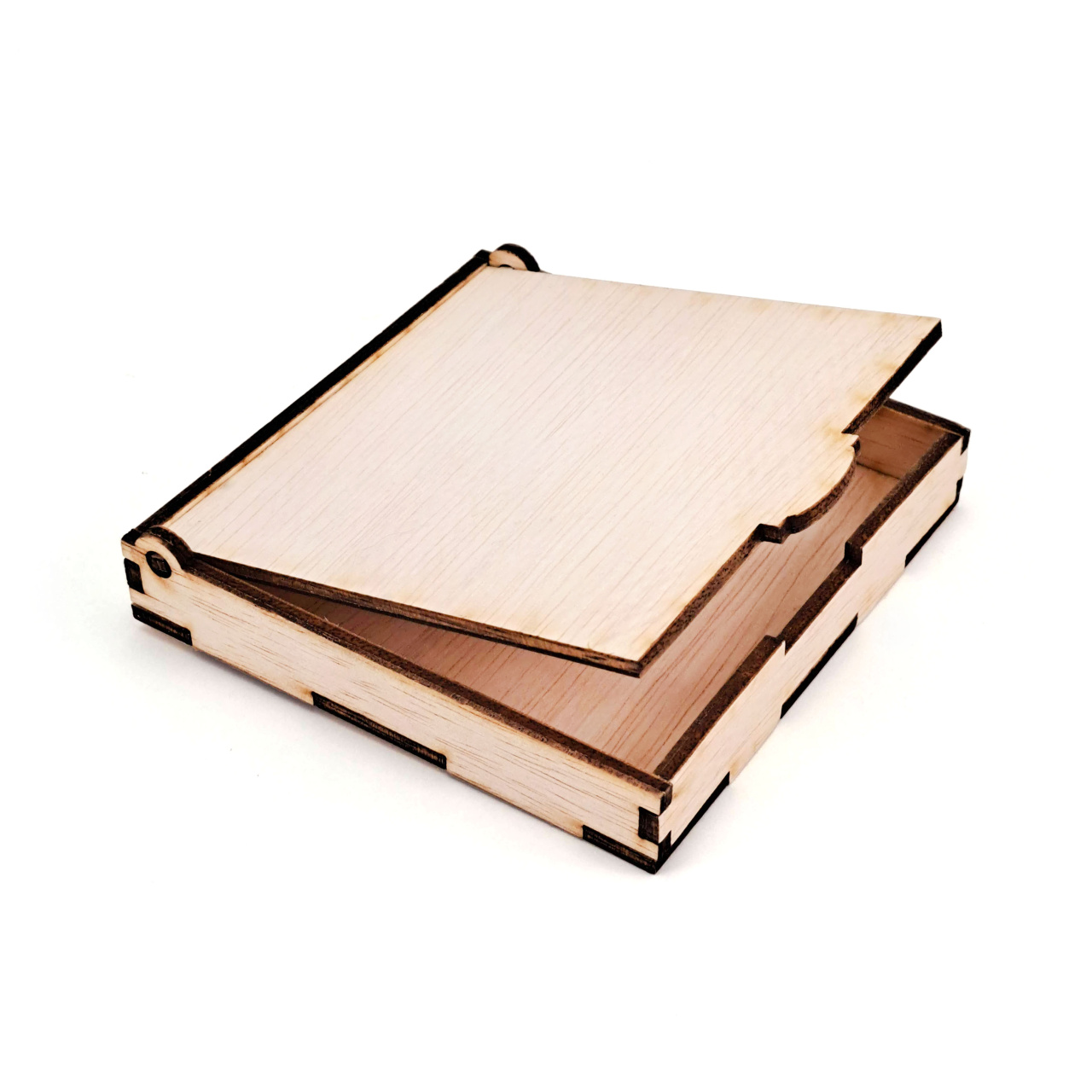 Cutiuță cu clapetă, 12×12×2 cm, neasamblat, placaj lemn