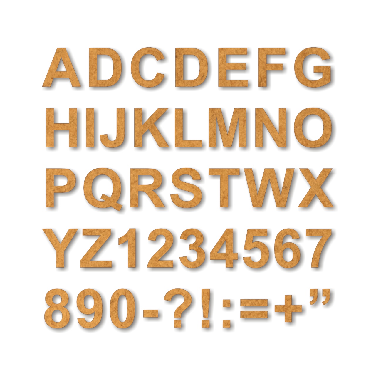 Literă sau cifră clasică din alfabet, 2 cm înălțime, placaj lemn, 1 buc