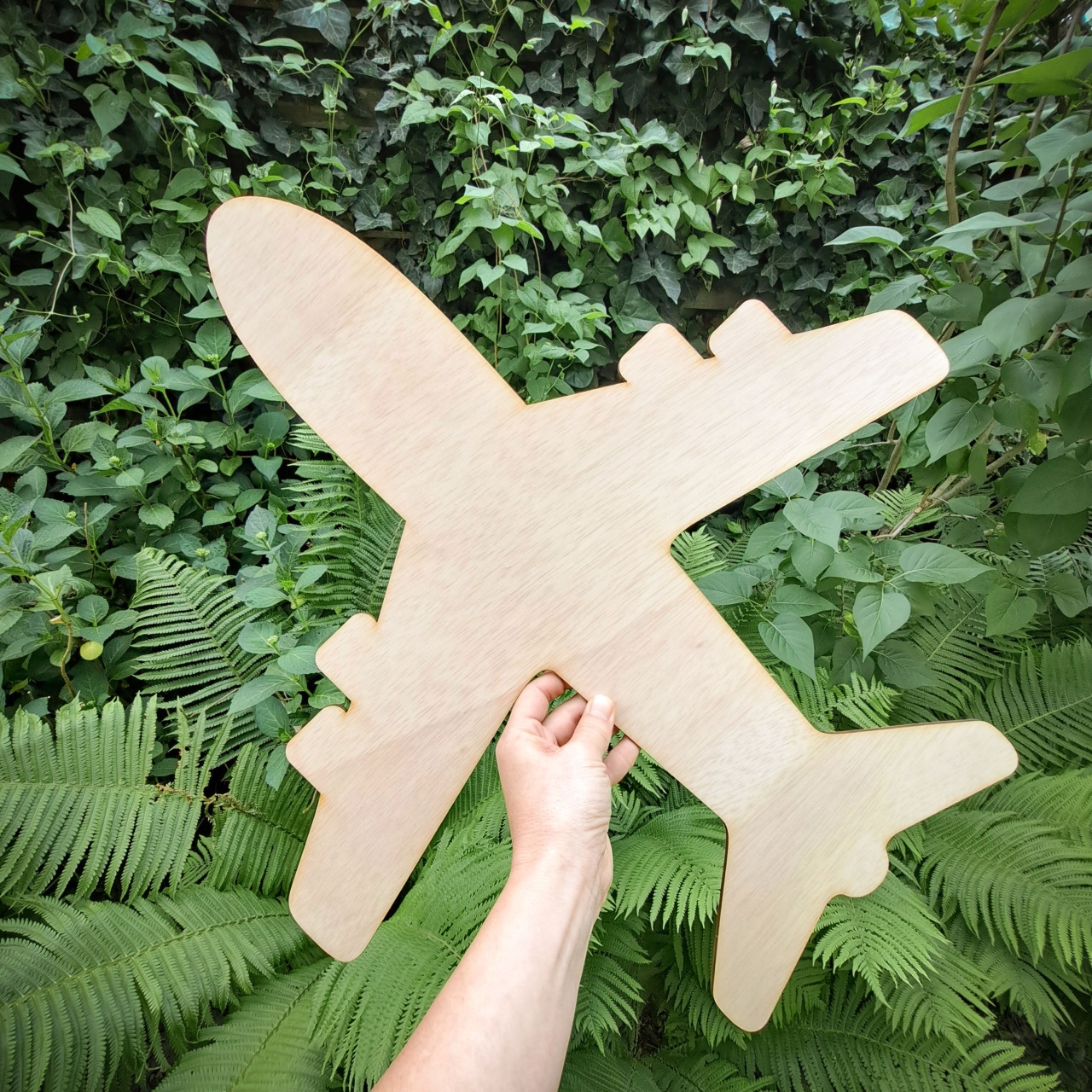 Avion în zbor Jumbo, 6×10 cm, placaj lemn