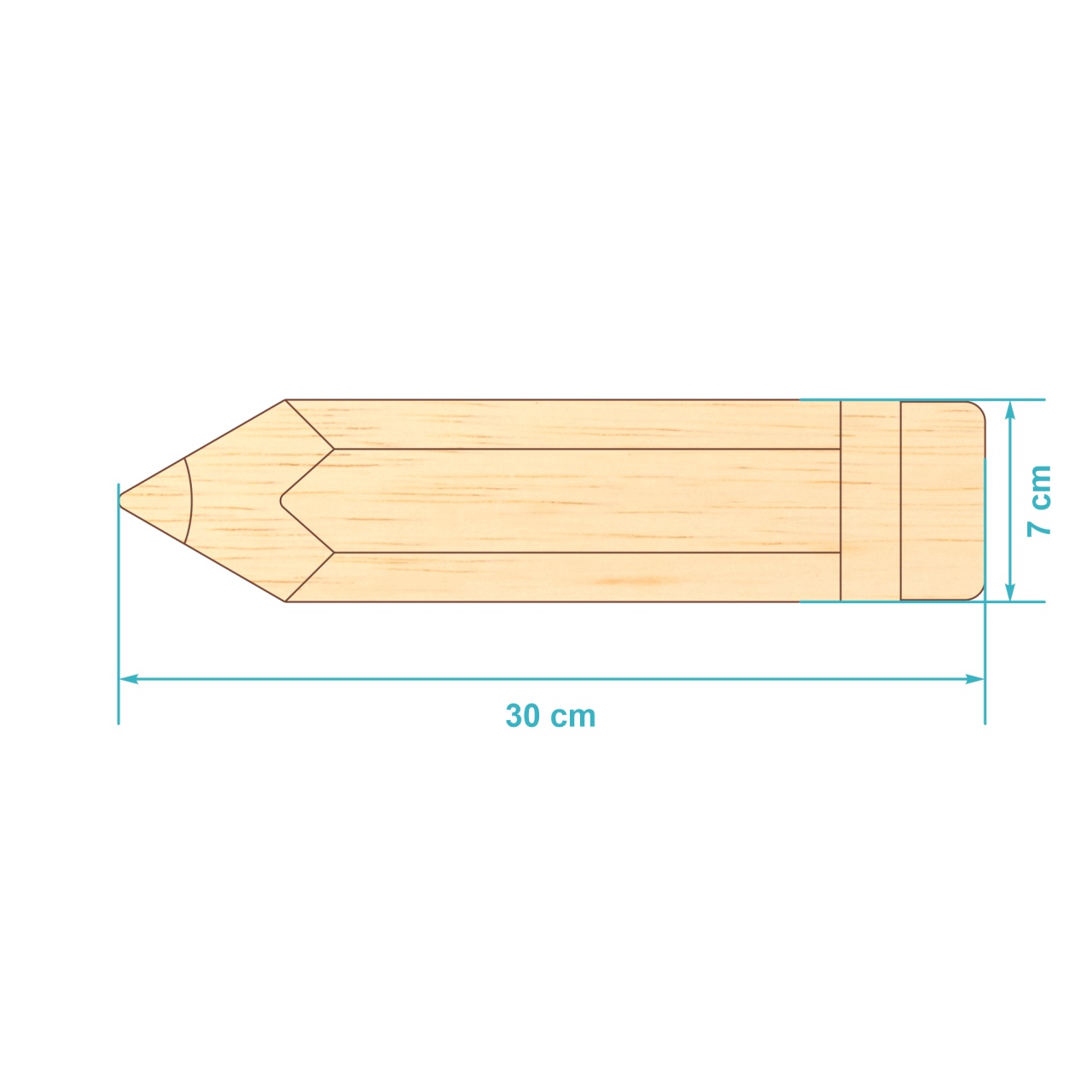 Creion pentru pictat, 10×2,5 cm, placaj lemn