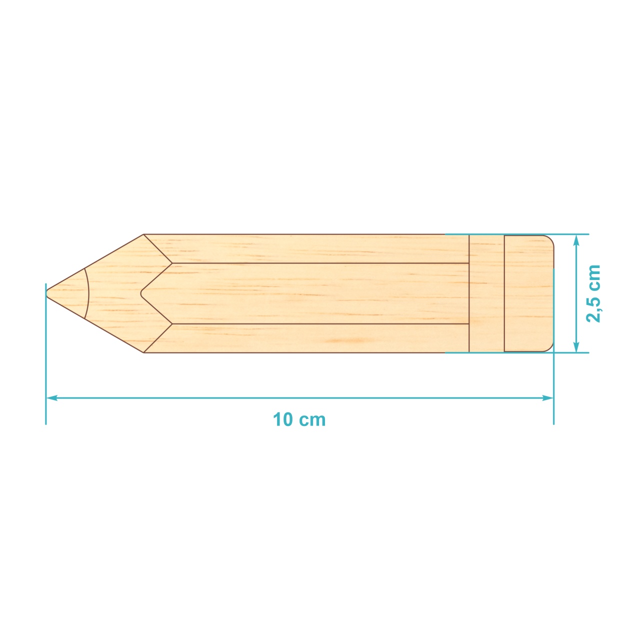 Creion pentru pictat, 15×3,5 cm, placaj lemn