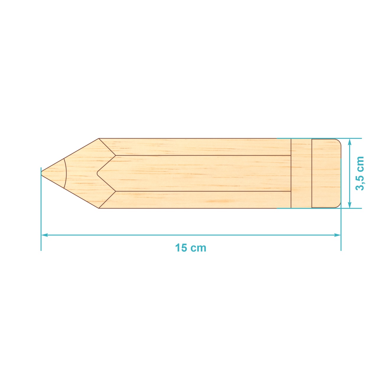 Creion pentru pictat, 20×5 cm, placaj lemn