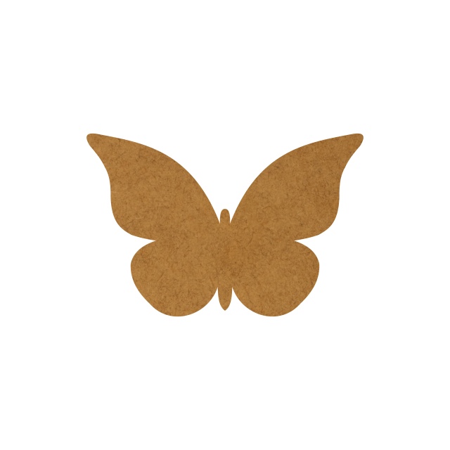 Fluture, 3×2 cm, HDF brut :: 3 cm