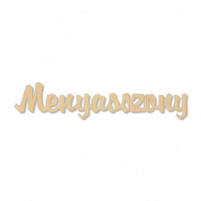 Text Menyasszony, 3 cm, decupat din placaj