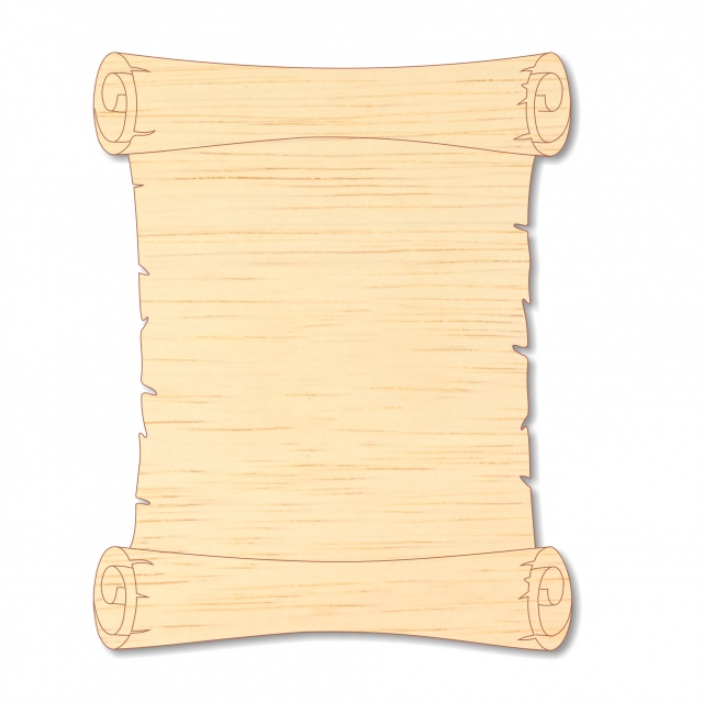 Tăbliță rolă papirus, 8×10 cm, placaj :: 10 cm