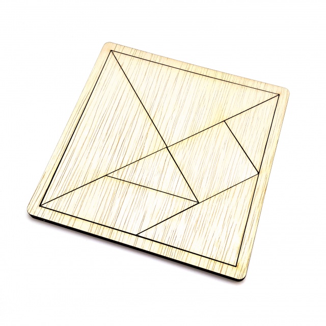 Tangram forme geometrice, 13,5×13,5×0,8 cm, placaj