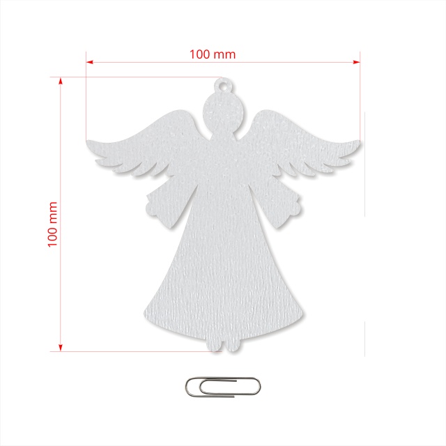 Înger Dina, 10×10 cm, MDF alb :: 10 cm