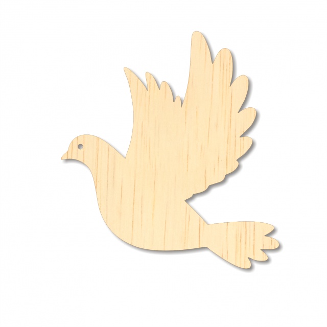 Porumbel în zbor, 7,6×8 cm, placaj lemn