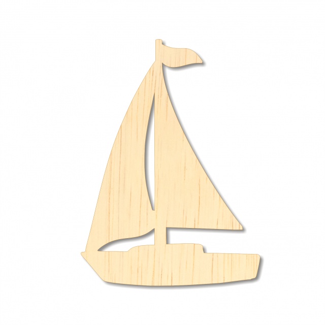 Barcă cu steag, 8×11 cm, placaj lemn