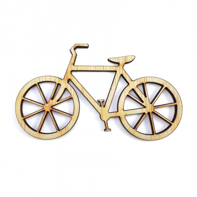Bicicletă cu spițe, 15×9 cm, placaj lemn :: 15×9 cm