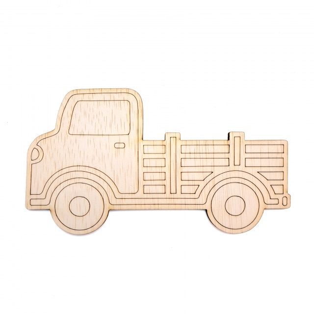 Camionetă, 8×4,5 cm, placaj lemn :: 8×4,5 cm