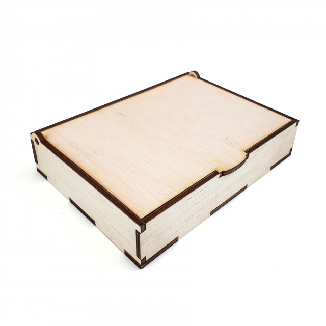 Cutiuță cu clapetă, 12×16×4 cm, asamblat, placaj lemn :: Asamblat