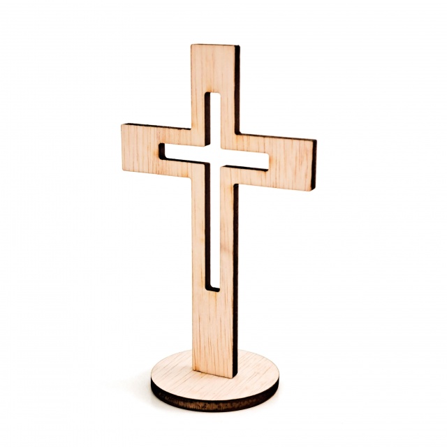 Cruce cu interior decupat și bază rotundă, 10×6,3 cm, placaj