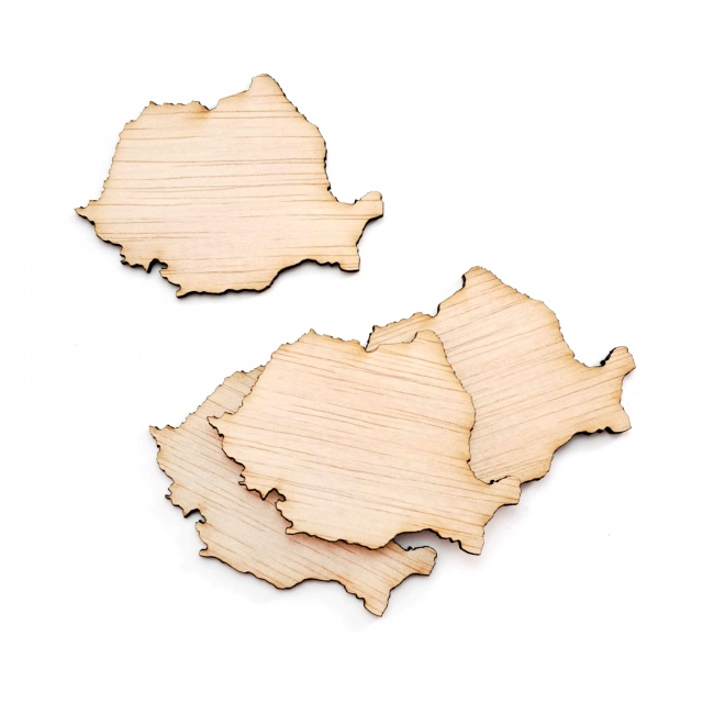 Harta României, 7×5 cm, placaj lemn :: 7x5 cm