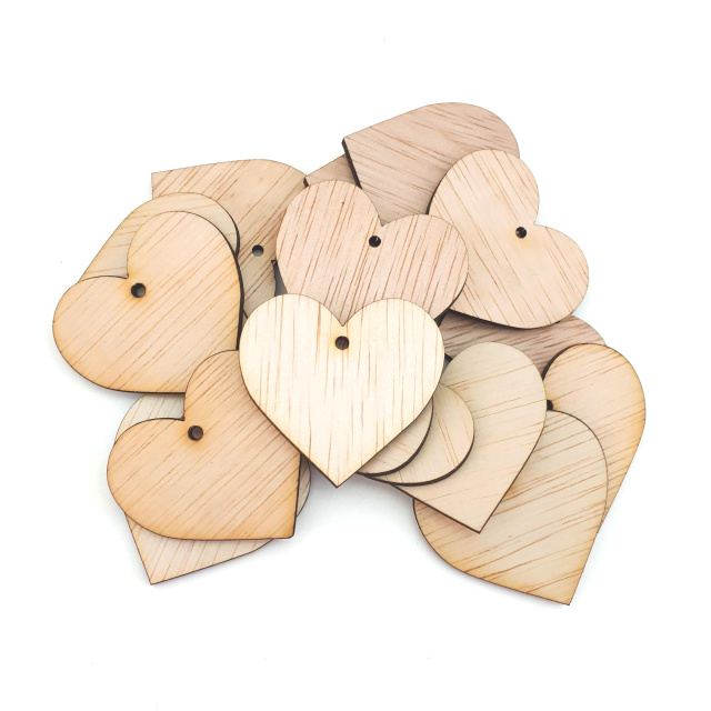 Inimă, 6,5×6 cm, placaj lemn natur :: 6 cm