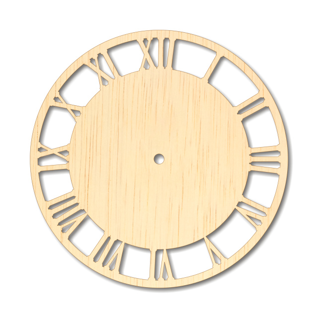 Cadran ceas cu cifre romane decupate, Ø30 cm, placaj lemn :: 30 cm