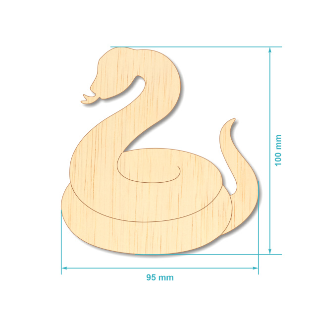 Șarpe încovoiat, 9,5×10 cm, placaj lemn :: 10 cm