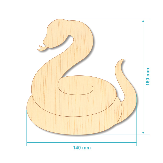 Șarpe încovoiat, 14×16 cm, placaj lemn :: 16 cm