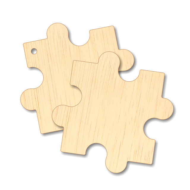 Piesă puzzle, 10×10 cm, placaj lemn :: 10 cm