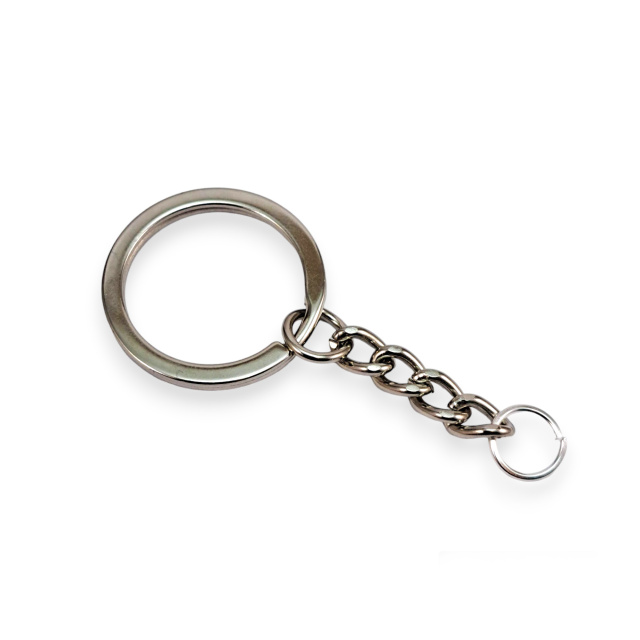 Inel metalic cu lanț pentru breloc, Ø25 mm, 5 bucăți :: 5 bucăți