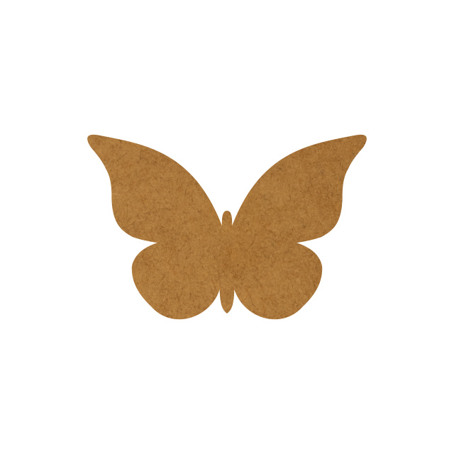 Fluture, 2,5×1,6 cm, HDF brut