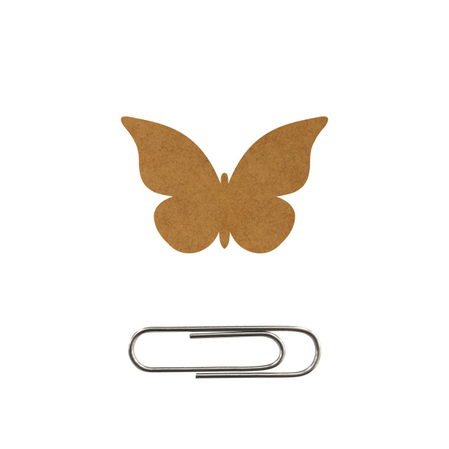 Fluture, 3×2 cm, HDF brut :: 3 cm