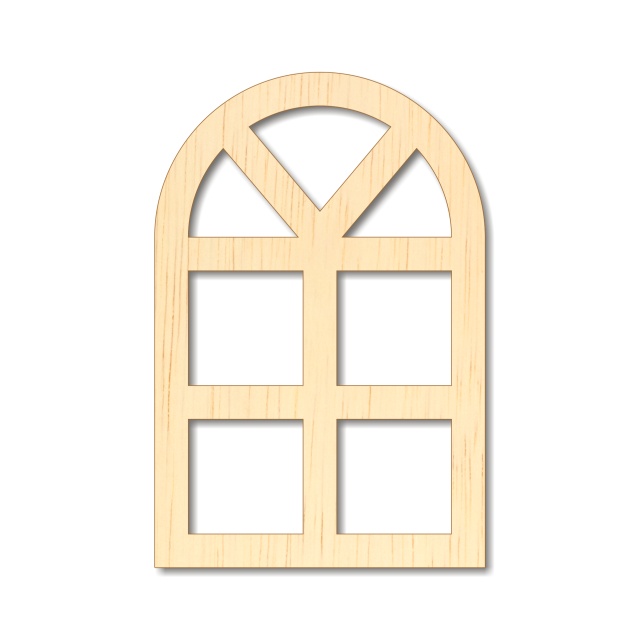 Ramă fereastră cu arcadă, 4×6 cm, placaj lemn  :: 6 cm