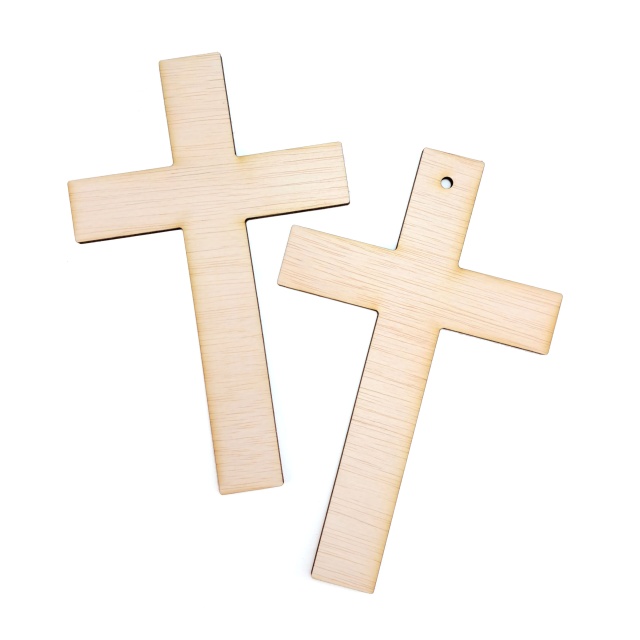 Cruce simplă, 9,5×15 cm, placaj lemn :: 15 cm