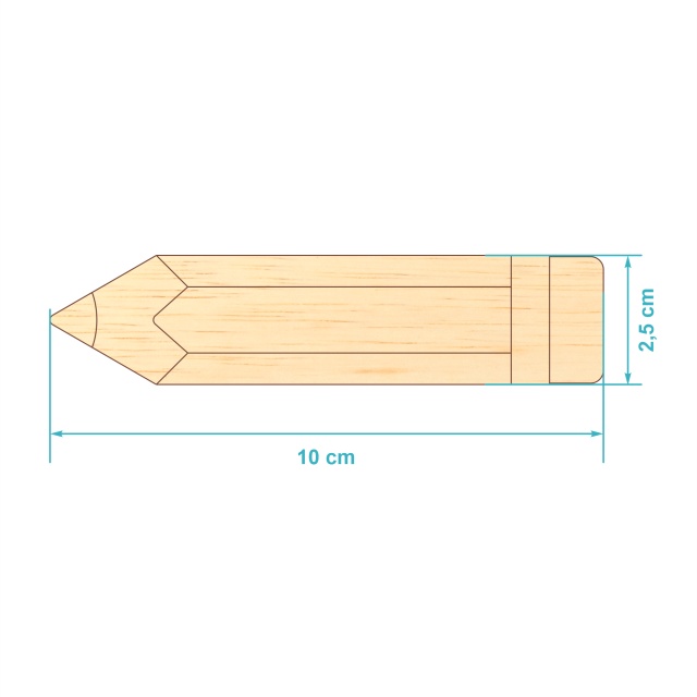 Creion pentru pictat, 10×2,5 cm, placaj lemn :: 10 cm