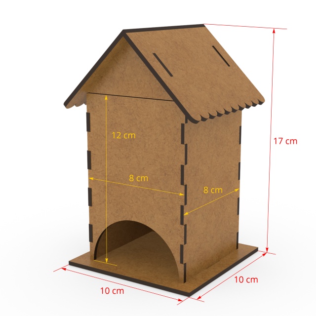 Căsuță ceai neasamblată, HDF, 17×10×10 cm :: Nesamblat