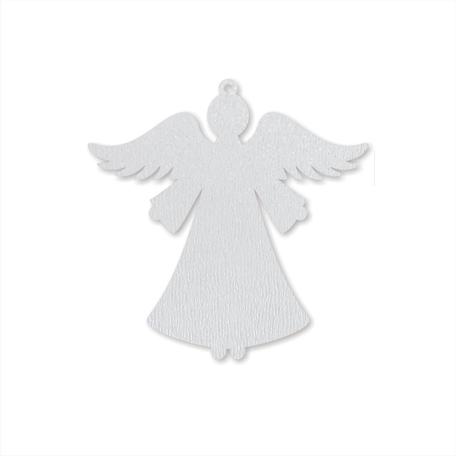 Înger Dina, 8x8 cm, MDF alb