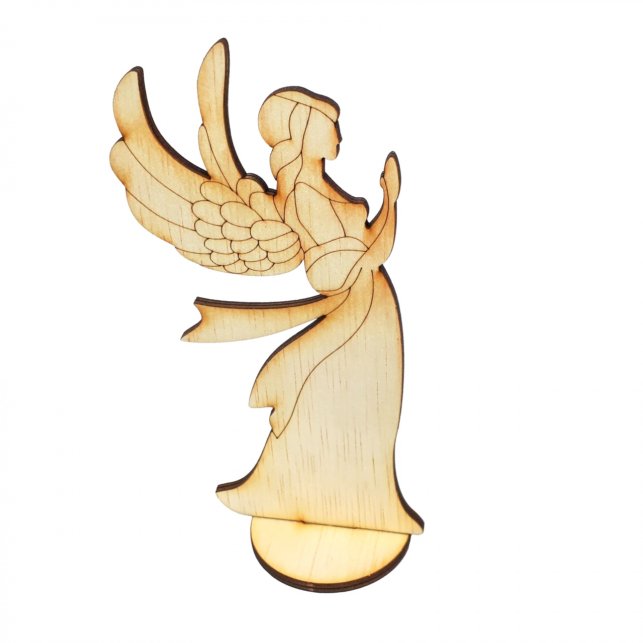 Înger Auria cu postament, 15 cm, placaj